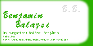 benjamin balazsi business card